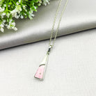 Hepburn and Hughes Art Deco Triangle Pendant | Original Clarice Cliff | Pink | Sterling Silver