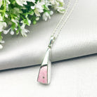 Hepburn and Hughes Art Deco Triangle Pendant | Original Clarice Cliff | Pink | Sterling Silver