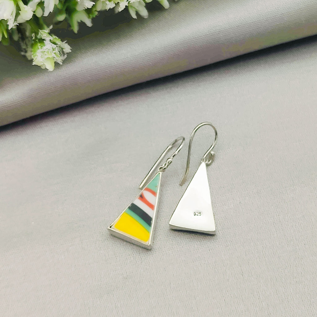 Hepburn and Hughes Art Deco Yellow Earrings | Original Clarice Cliff Pottery | Two options | Sterling Silver (Copy)