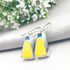 Hepburn and Hughes Art Deco Yellow Earrings | Original Clarice Cliff Pottery | Two options | Sterling Silver