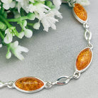 Hepburn and Hughes Baltic Amber Bracelet | 6 Pointed Ovals | Sterling Silver