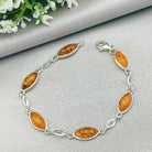 Hepburn and Hughes Baltic Amber Bracelet | 6 Pointed Ovals | Sterling Silver