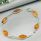 Hepburn and Hughes Baltic Amber Bracelet | 6 Pointed Ovals | Sterling Silver