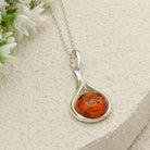 Hepburn and Hughes Baltic Amber Pendant | 25mm hanging Amber | Sterling Silver