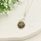 Hepburn and Hughes Baltic Amber Pendant | Cognac or Green | Circular | Sterling Silver