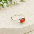 Hepburn and Hughes Baltic Amber Ring, Oval in Sterling Silver