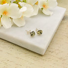 Hepburn and Hughes Baltic Green Amber Earrings | Studs | Sterling Silver