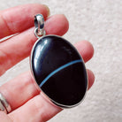 Hepburn and Hughes Banded Black Onyx Pendant | Large Oval | 6 Options | Sterling Silver