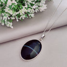 Hepburn and Hughes Banded Black Onyx Pendant | Large Oval | 6 Options | Sterling Silver