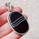 Hepburn and Hughes Banded Black Onyx Pendant | Large Oval | 6 Options | Sterling Silver