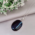 Hepburn and Hughes Banded Black Onyx Pendant | Large Oval | 6 Options | Sterling Silver