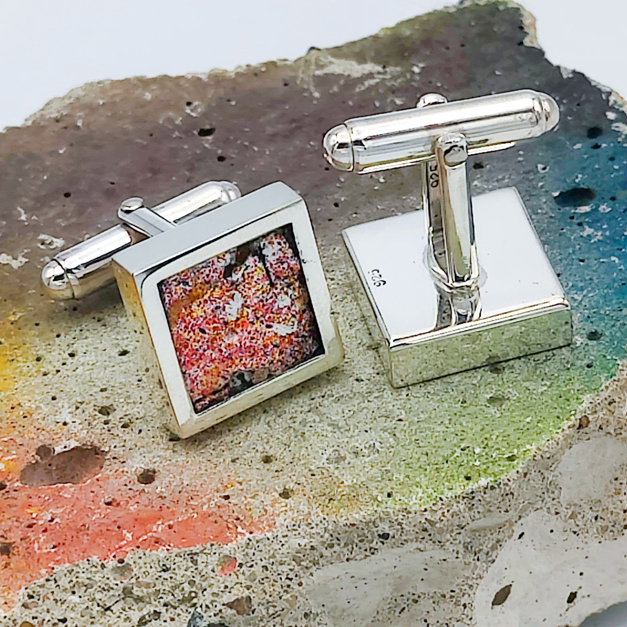 Hepburn and Hughes Berlin Wall Graffiti Cufflinks | Historical Gift | 7 options | Sterling Silver
