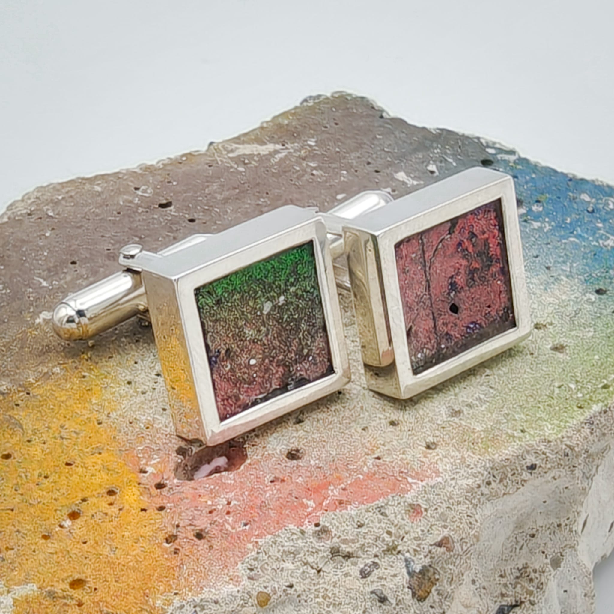 Hepburn and Hughes Berlin Wall Graffiti Cufflinks | Historical Gift | 7 options | Sterling Silver