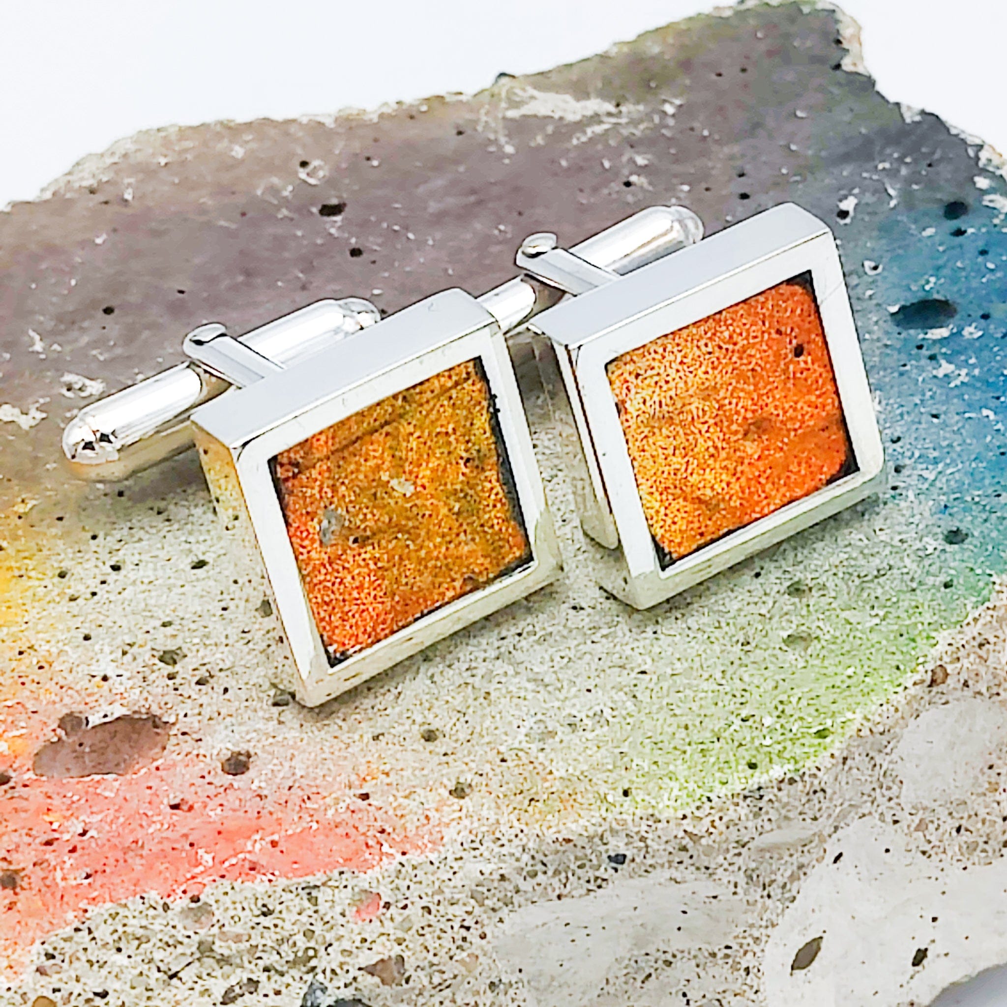 Hepburn and Hughes Berlin Wall Graffiti Cufflinks | Historical Gift | 7 options | Sterling Silver