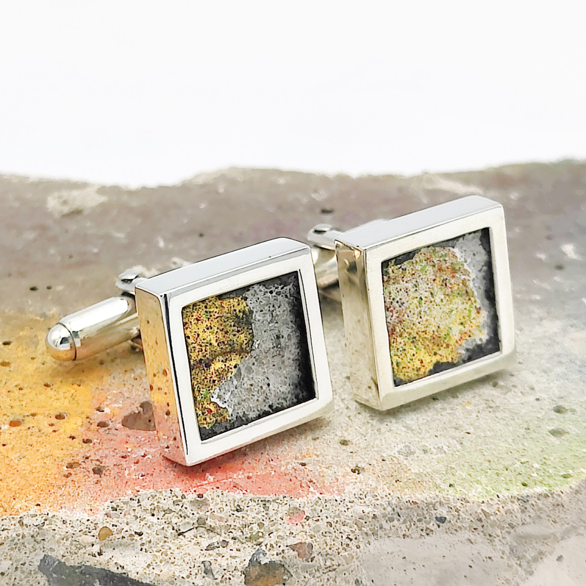 Hepburn and Hughes Limited Edition: Berlin Wall Graffiti Cufflinks in Sterling Silver