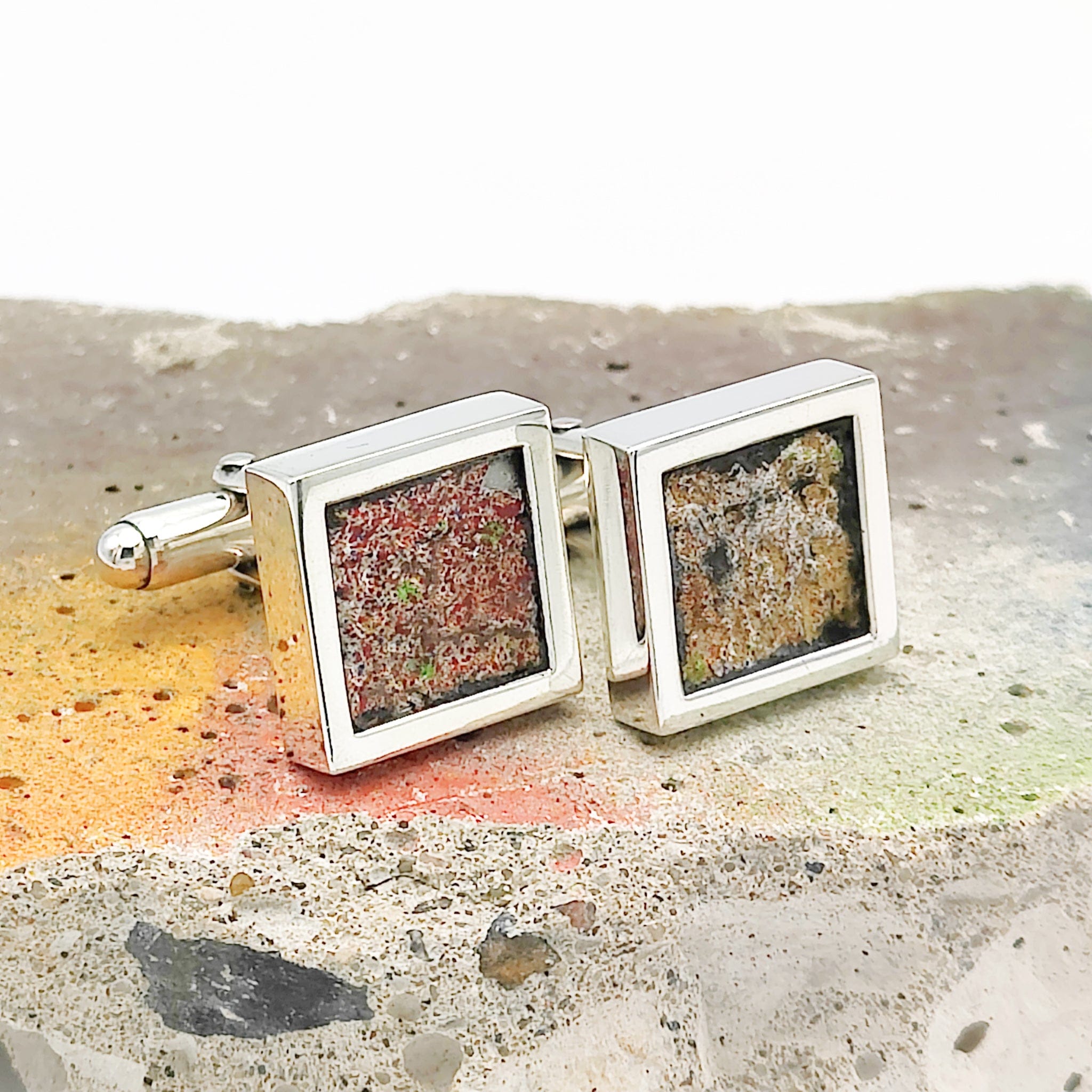 Hepburn and Hughes Limited Edition: Berlin Wall Graffiti Cufflinks in Sterling Silver