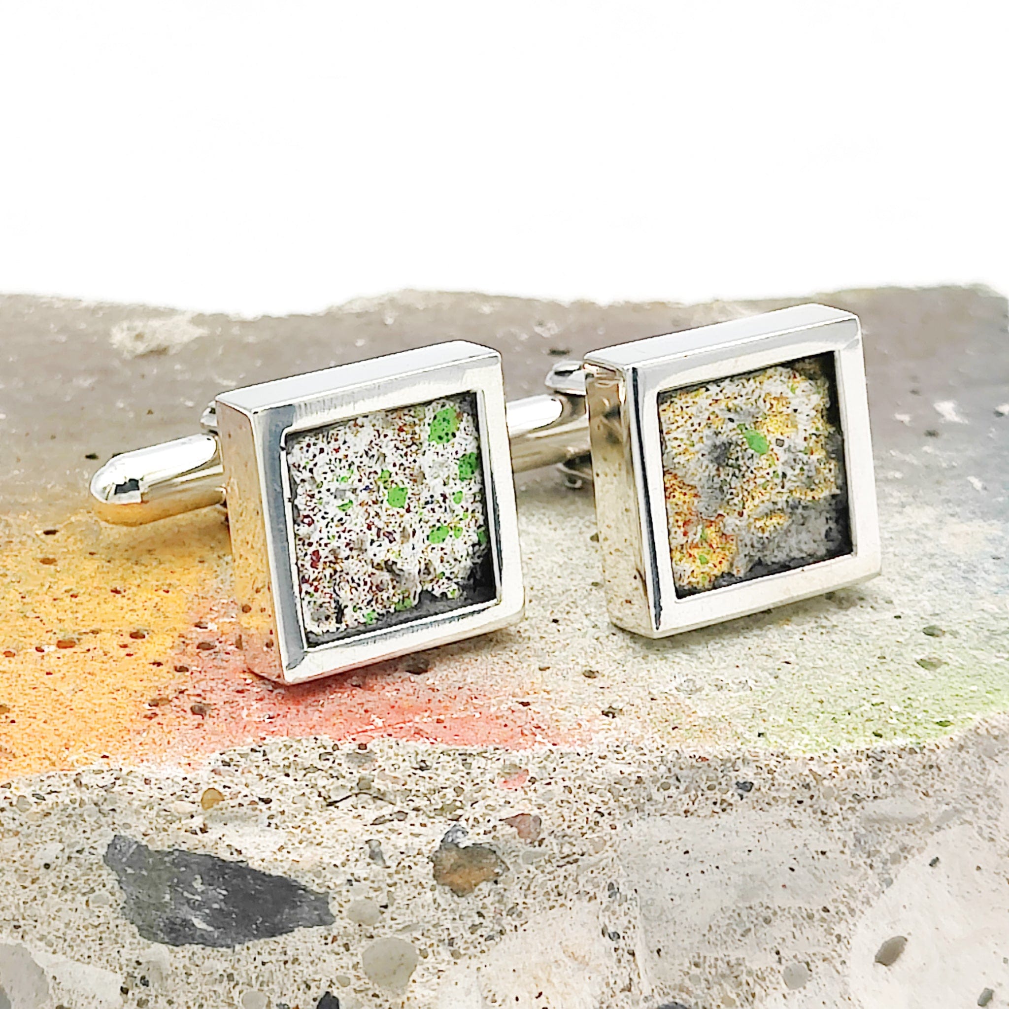 Hepburn and Hughes Limited Edition: Berlin Wall Graffiti Cufflinks in Sterling Silver