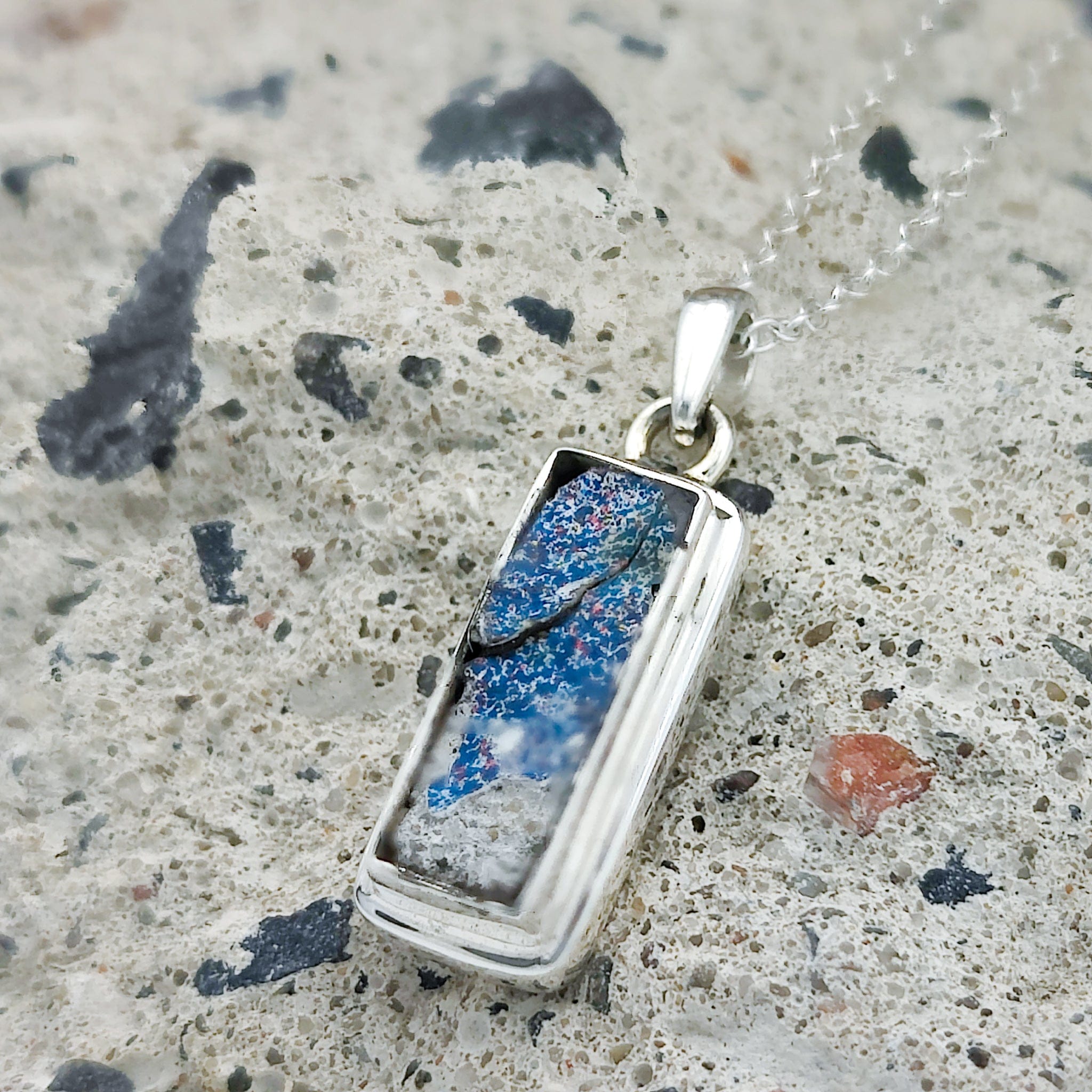 Hepburn & Hughes Berlin wall Pendant | Blue Graffiti | Sterling Silver