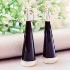 Hepburn and Hughes Black Onyx Earrings | Conical | Sterling Silver