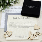 Hepburn and Hughes Black Onyx Pendant | 20mm Oval Gemstone | Sterling Silver