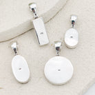 Hepburn and Hughes Blue Agate Pendant | 25mm Oval Gemstone | Sterling Silver