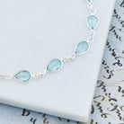 Hepburn and Hughes Blue Topaz Bracelet | 11 stones | November Birthstone | Sterling Silver
