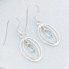 Hepburn and Hughes Blue Topaz Earrings | Double Oval | November Birthstone  | Sterling Silver