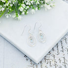 Hepburn and Hughes Blue Topaz Earrings | Double Oval | November Birthstone  | Sterling Silver