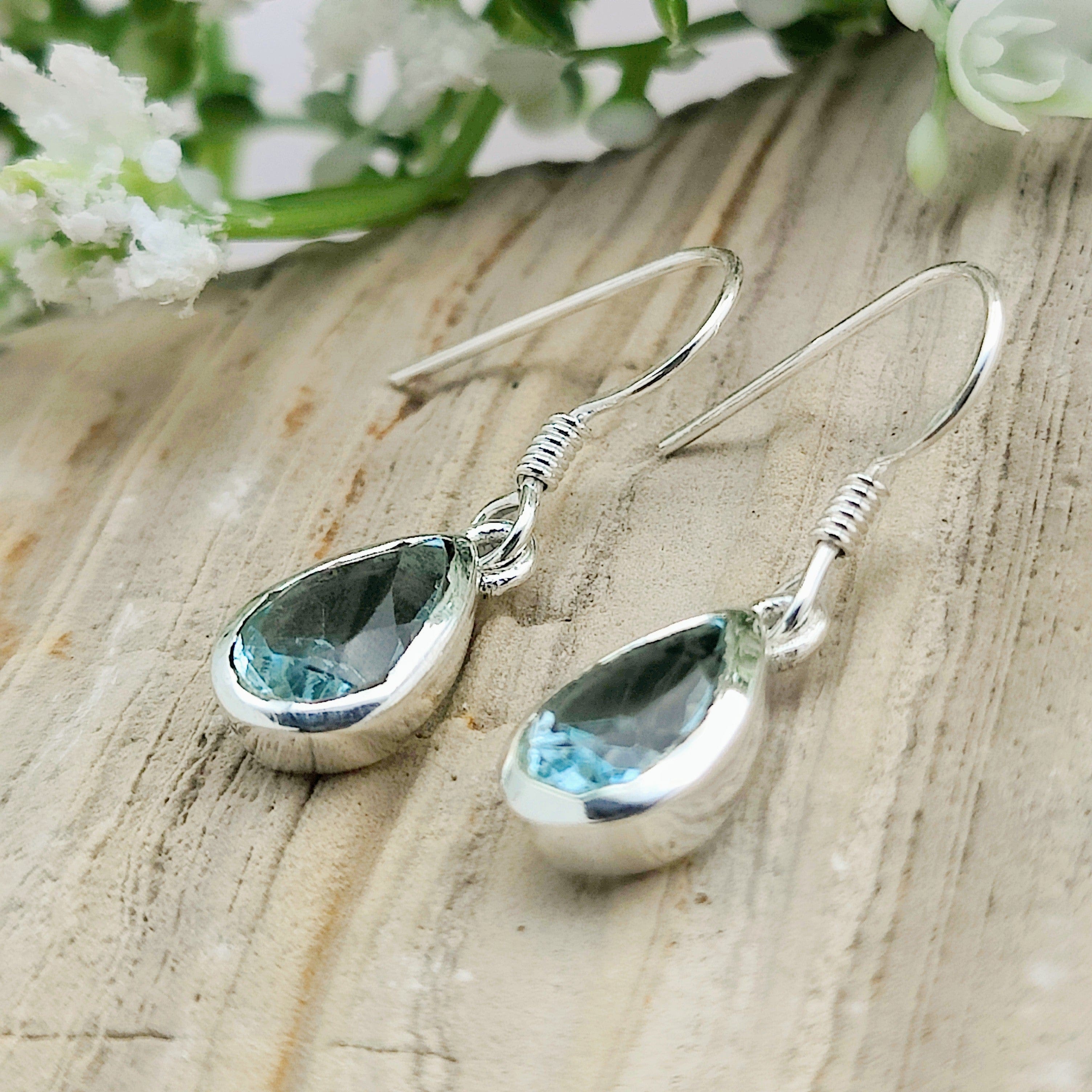 Hepburn and Hughes Blue Topaz Earrings | November Birthstone  | Sterling Silver