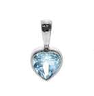 Hepburn and Hughes Blue Topaz Pendant | 8mm Heart | November Birthstone  | Sterling Silver