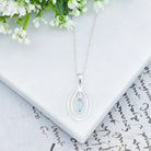Hepburn and Hughes Blue Topaz Pendant | Double Oval | November Birthstone  | Sterling Silver