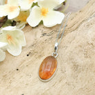 Hepburn and Hughes Brandy Citrine Pendant | 20mm Oval | 13th Anniversary | Sterling Silver
