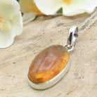 Hepburn and Hughes Brandy Citrine Pendant | 20mm Oval | 13th Anniversary | Sterling Silver