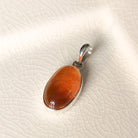 Hepburn and Hughes Brandy Citrine Pendant | 20mm Oval | 13th Anniversary | Sterling Silver
