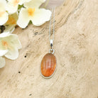 Hepburn and Hughes Brandy Citrine Pendant | 20mm Oval | 13th Anniversary | Sterling Silver