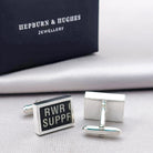 Hepburn and Hughes Chinook Helicopter Cufflinks | Genuine parts | Aviation Gift | Rectangle | Sterling Silver