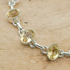 Hepburn and Hughes Citrine Bracelet | 10 Ovals | November Birthstone | Sterling Silver