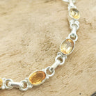 Hepburn and Hughes Citrine Bracelet | 7 Ovals | November Birthstone | Sterling Silver