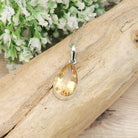 Hepburn and Hughes Citrine Pendant | 22m Teardrop | November Birthstone | Sterling Silver