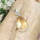 Hepburn and Hughes Citrine Pendant | 22m Teardrop | November Birthstone | Sterling Silver