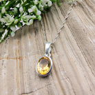 Hepburn and Hughes Citrine Pendant | Small Oval | November Birthstone | Sterling Silver