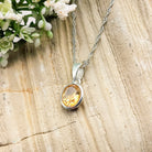 Hepburn and Hughes Citrine Pendant | Small Oval | November Birthstone | Sterling Silver