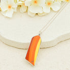 Hepburn & Hughes Ltd Clarice Cliff Pendants | Original 1930s Fragments | 40mm Orange Pieces | Recycled Sterling Silver