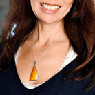 Hepburn & Hughes Ltd Clarice Cliff Pendants | Original 1930s Fragments | 40mm Orange Pieces | Recycled Sterling Silver