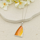 Hepburn & Hughes Ltd Clarice Cliff Pendants | Original 1930s Fragments | 40mm Orange Pieces | Recycled Sterling Silver