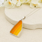 Hepburn & Hughes Ltd Clarice Cliff Pendants | Original 1930s Fragments | 40mm Orange Pieces | Recycled Sterling Silver