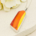 Hepburn & Hughes Ltd Clarice Cliff Pendants | Original 1930s Fragments | 40mm Orange Pieces | Recycled Sterling Silver