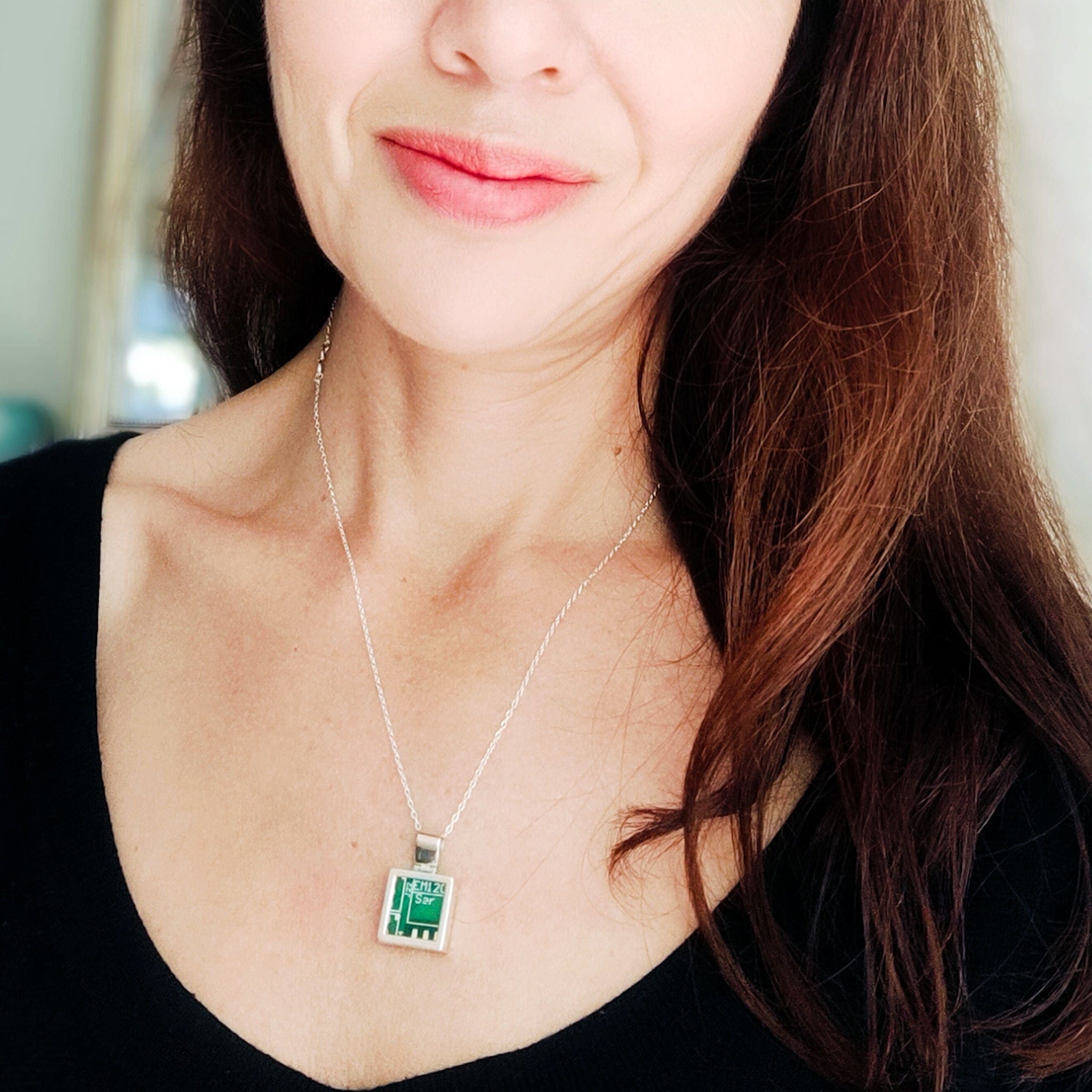 Hepburn and Hughes Computer Circuit Board Pendant | IT Gift | Sterling Silver