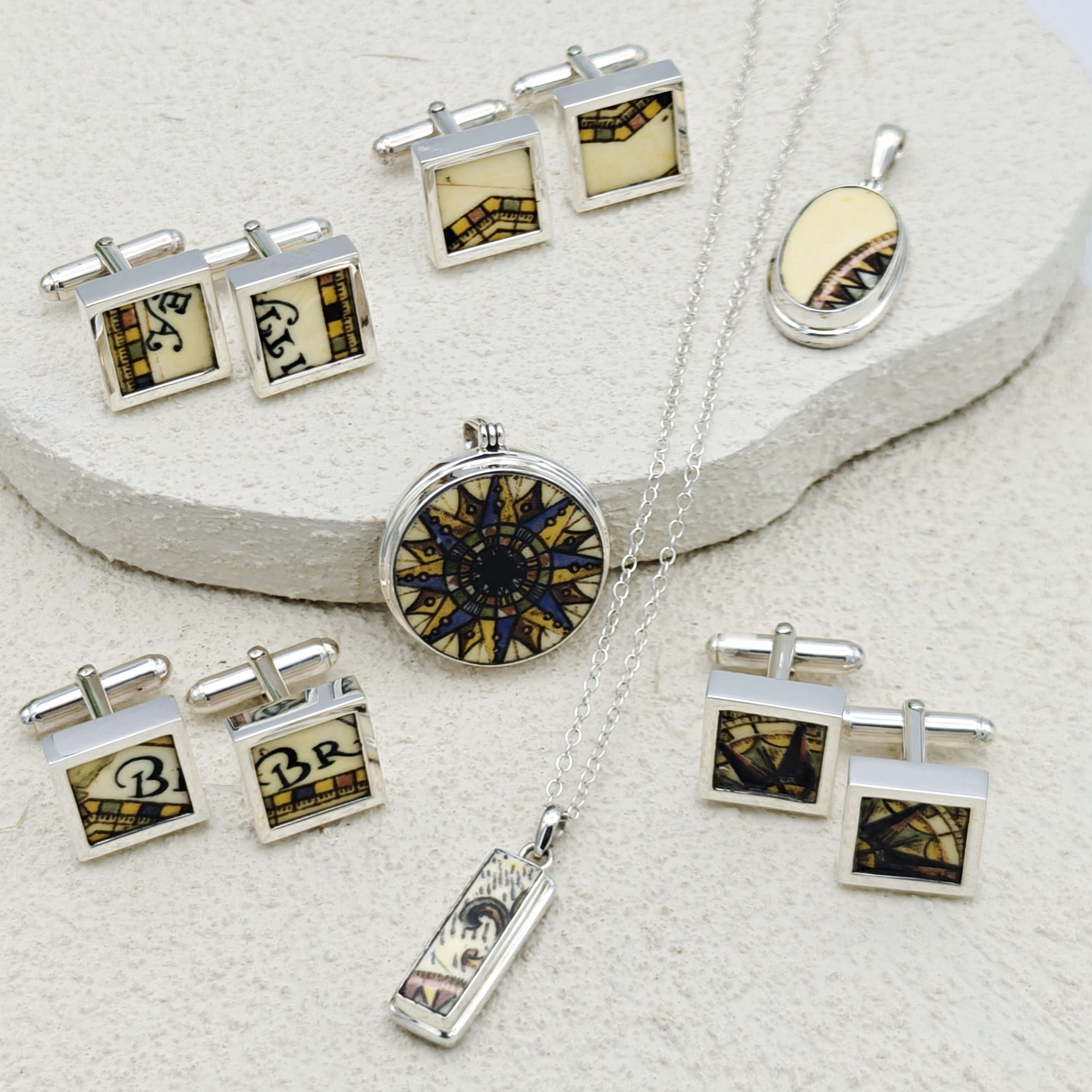 Hepburn and Hughes Concorde Commemorative Plate Cufflinks | Aviation Gift | Sterling Silver