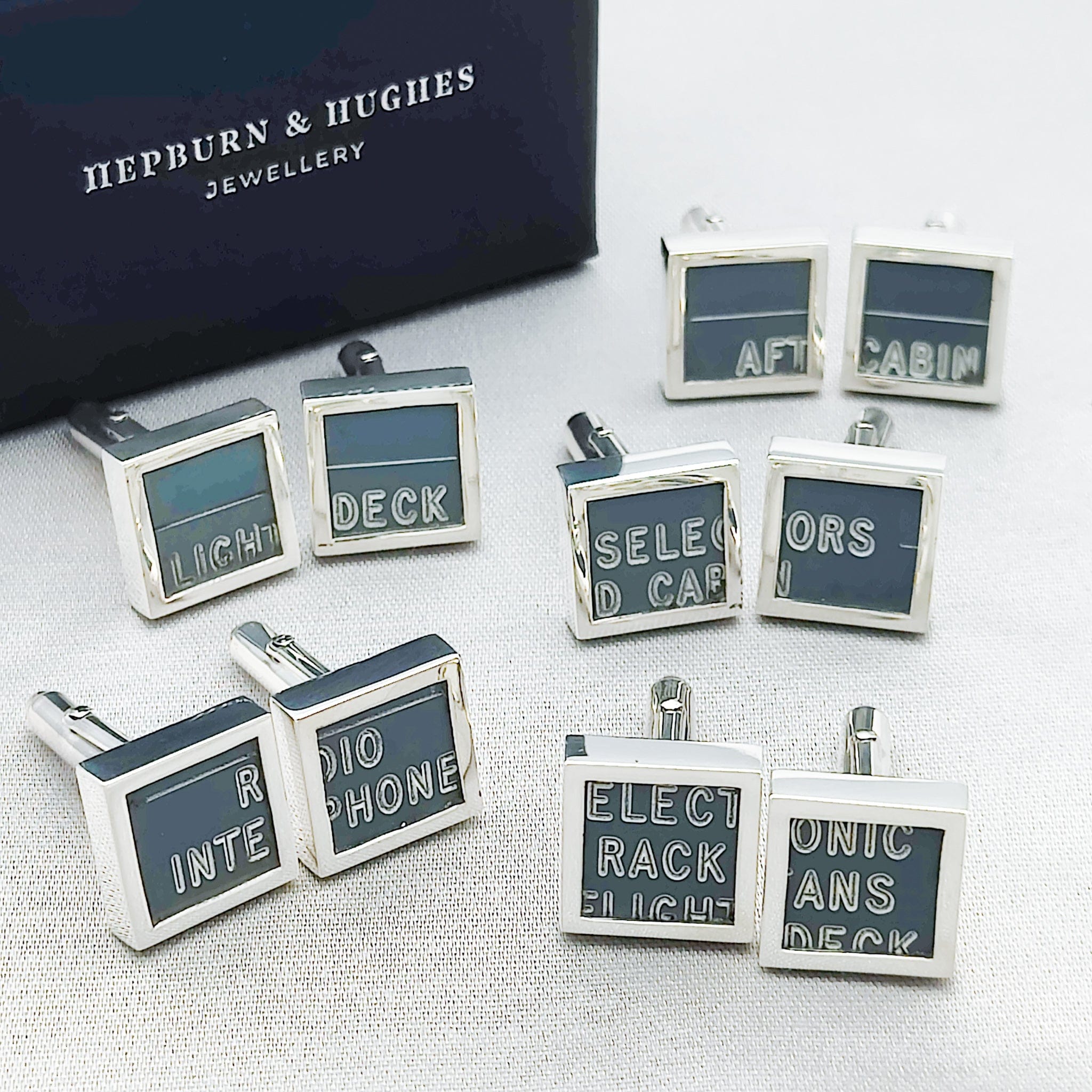 Hepburn and Hughes Concorde Cufflinks | Aviation Gift | Control Panel | Sterling Silver